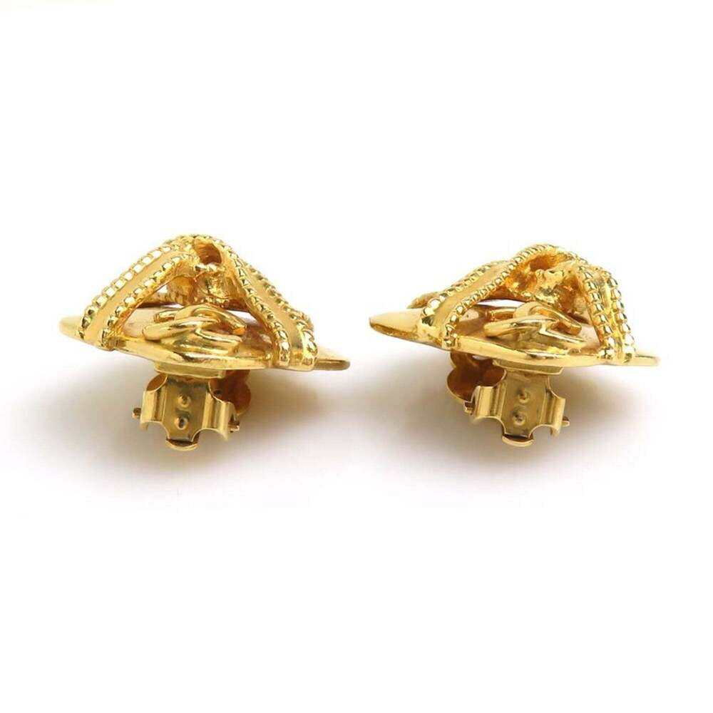 CHANEL Gold Logo Earrings - Picture 8 of 13